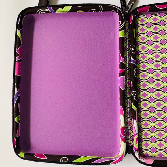 Vera Bradley Purple Punch Tablet Case Hard Shell iPad Mini Laptop Bag Crossbody - Picture 5 of 8